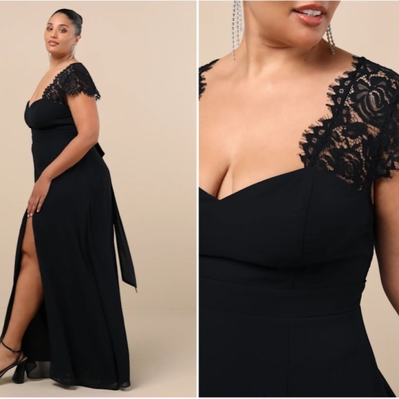 LULUS Elegant Prom Wedding Bridesmaid Romantic Flowy Chiffon Maxi Dress - Picture 4 of 6